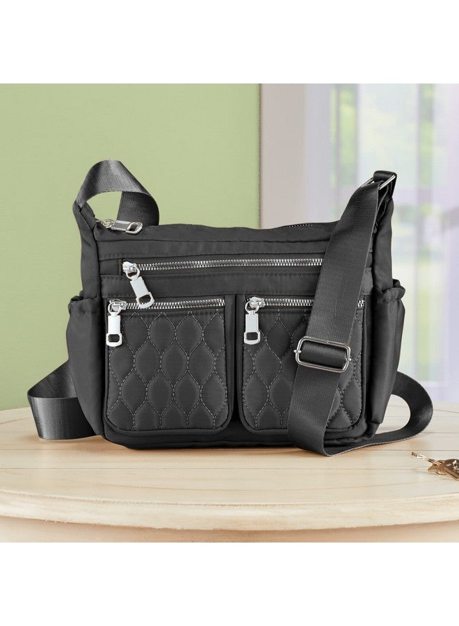 Collections Etc Adjustable Multi Zip Pockets Crossbody Handbag  - Image 2