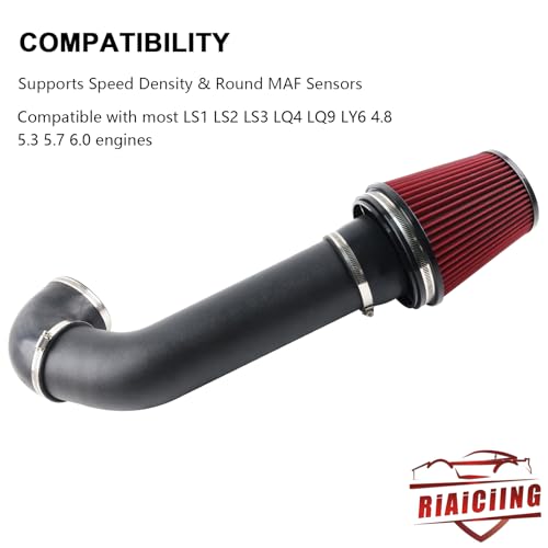 RiAiCiING 4'' LS Swap Cold Air Intake kit Compatible with LS1 LS2 LSX LQ4 LQ9 Restomod A-Body G-Body Camaro Chevelle GTO Monte Carlo Caprice - Image 3