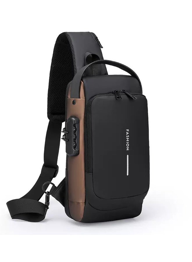 【Stylish & Practical】Men's Anti - Theft Crossbody Bag , Ideal for Commuting and Leisure, with Smooth Zipper and Easy - care Fabric Black  - Image 1