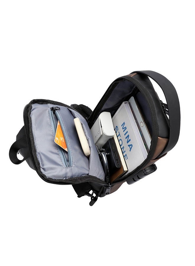 【Stylish & Practical】Men's Anti - Theft Crossbody Bag , Ideal for Commuting and Leisure, with Smooth Zipper and Easy - care Fabric Black  - Image 3