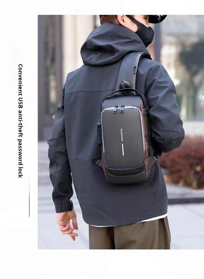 【Stylish & Practical】Men's Anti - Theft Crossbody Bag , Ideal for Commuting and Leisure, with Smooth Zipper and Easy - care Fabric Black  - Image 5