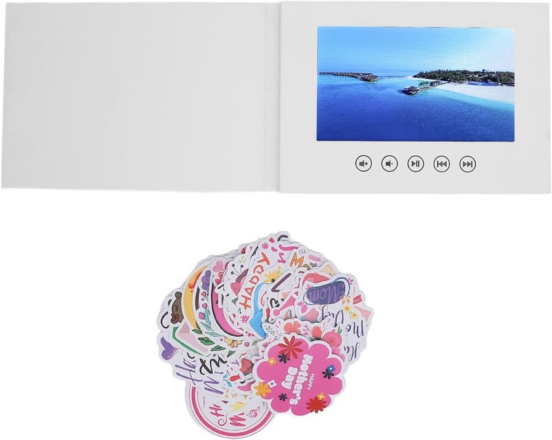 720P HD Video Playback Electronic Greeting Card with LCD Screen, Blank Cover for Anniversaries, Birthdays (5inch) - Image 1