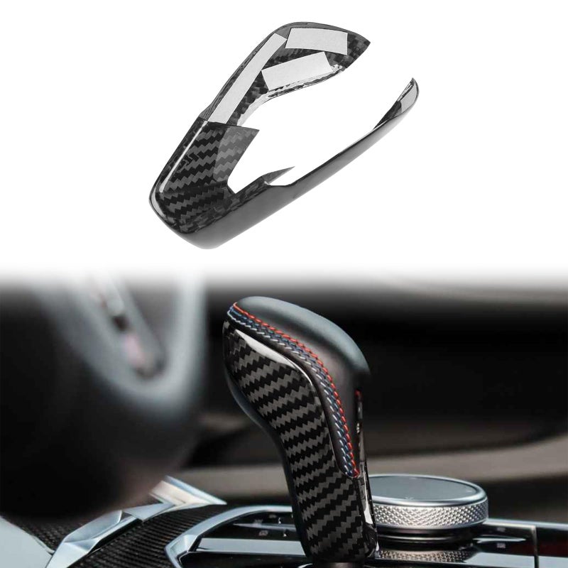 Fancemot Real Carbon Fiber Gear Shift Knob Cover Compatible with BMW M2 G87 M3 G80 M4 G82 G83 X3M F97 X4M F98 X5M F95 X6M F96 XM G09 - Image 2