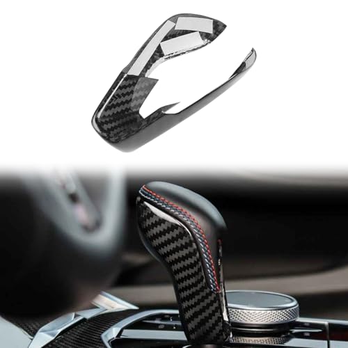Fancemot Real Carbon Fiber Gear Shift Knob Cover Compatible with BMW M2 G87 M3 G80 M4 G82 G83 X3M F97 X4M F98 X5M F95 X6M F96 XM G09 - Image 1