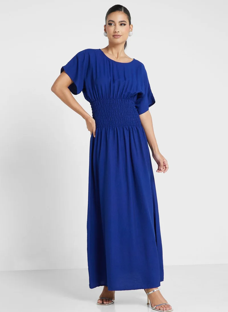 hayas closet Cobalt Smocked Maxi Dress