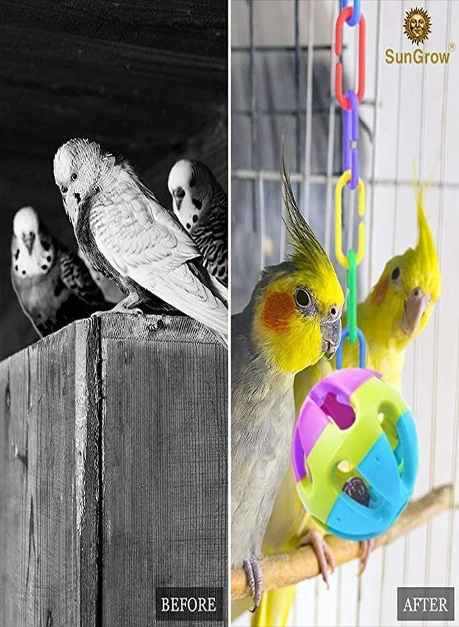 صن جرو حلقات سلسلة بلاستيكية بألوان قوس قزح من صن جرو، مشابك وخطافات ألعاب قفص التسلق وأرجوحة الطيور، ألعاب تعليمية للأطفال يمكنك صنعها بنفسك للفصول الدراسية، مناسبة لحيوانات السكر جلايدر والفئران والببغاوات والطيور (200 قطعة) - Image 4