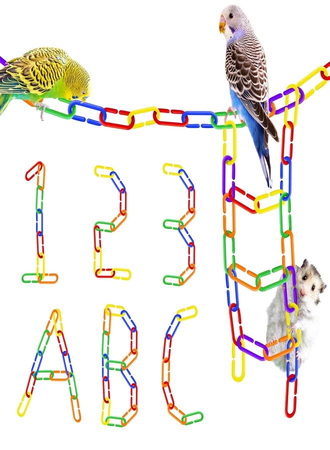 صن جرو حلقات سلسلة بلاستيكية بألوان قوس قزح من صن جرو، مشابك وخطافات ألعاب قفص التسلق وأرجوحة الطيور، ألعاب تعليمية للأطفال يمكنك صنعها بنفسك للفصول الدراسية، مناسبة لحيوانات السكر جلايدر والفئران والببغاوات والطيور (200 قطعة) - Image 1