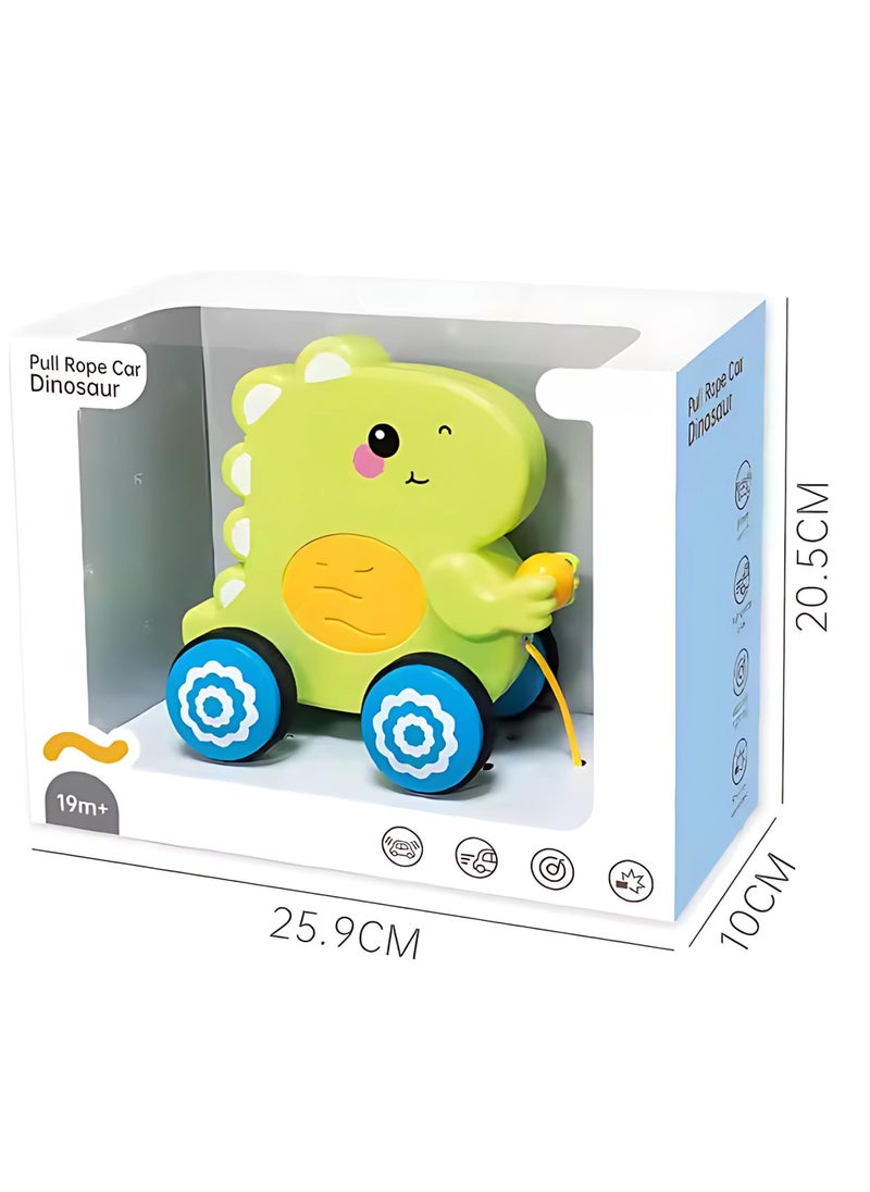 Twisoo Twisoo Pull String Animal Car Toy – Educational Baby Push & Pull Toy with Music & Light, Fun Cartoon Design for Kids 6+ Months (Green).  - Image 5