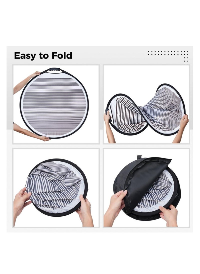 Excefore - Dent Reflector Board with Storage Bag, 80cm Striped Light Reflector Board, Flexible Foldable Dent Panel, Dent Fix Tool for Vehicle Door Scratch and Hail Damage Car Dent Check Tool, Black - Image 1