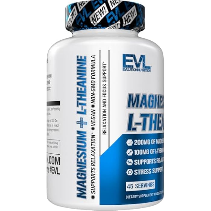 Evlution Magnesium L Theanine Supplement - Evlution Nutrition Mind & Body Calming Magnesium with L-Theanine Blend to Support Focus Relaxation & Cortisol - Vegan Non-GMO & Gelatin Free (45 Servings) - Image 4