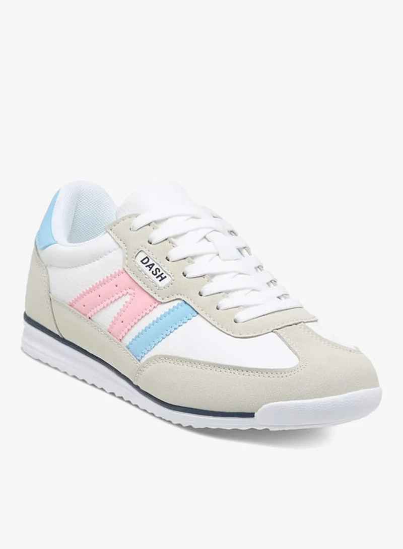 Dash Women Panelled Sneakers with Lace-Up Closure