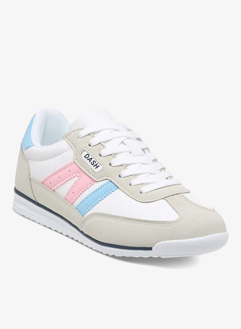 Dash Women Panelled Sneakers with Lace-Up Closure - Image 2