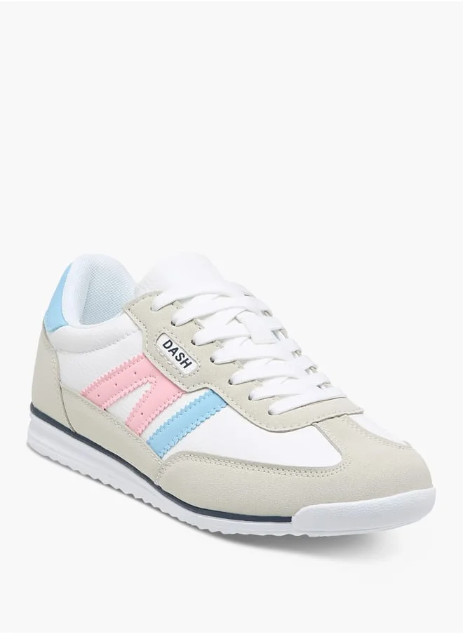 Dash Women Panelled Sneakers with Lace-Up Closure