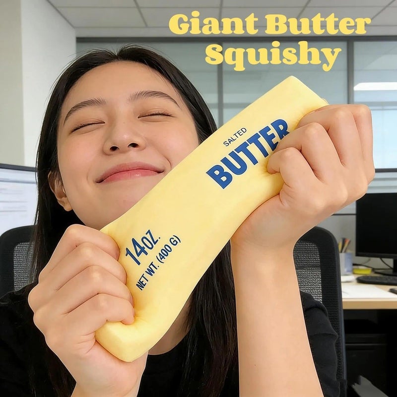 Giant Butter Squishy – Jumbo Squishy Butter Stick, Large & Mini Squeezy Butter Toy, 14oz Stress Relief Slow Rising Fun, Extra Large(14 OZ) - Image 2