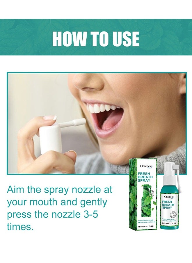 Fresh Breath Spray, Bad Breath Treatment For Adults, Dry And Bad Mouth Smell Removing Spray, Easy To Carry And Handy Fresh Breath Serum, 30ML