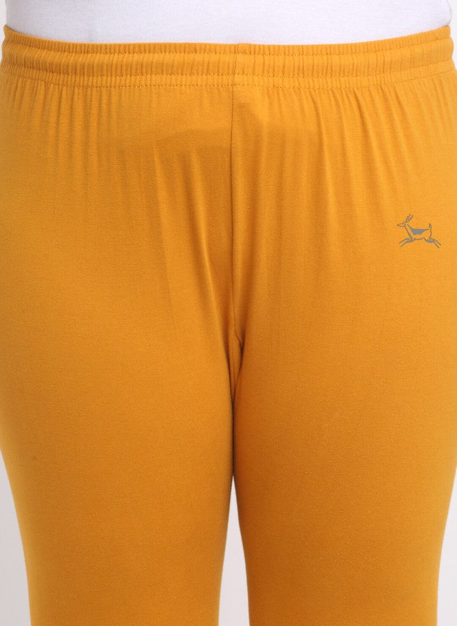 Trend Level Plus Size Mustard Yellow Mid-Rise Ankle Length Leggings - Image 5