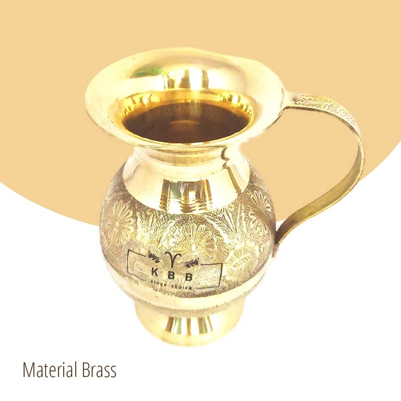 KBB إبريق نحاسي KBB مزخرف 125 لتر للديكور المنزلي هدية أدوات المائدة - Image 4