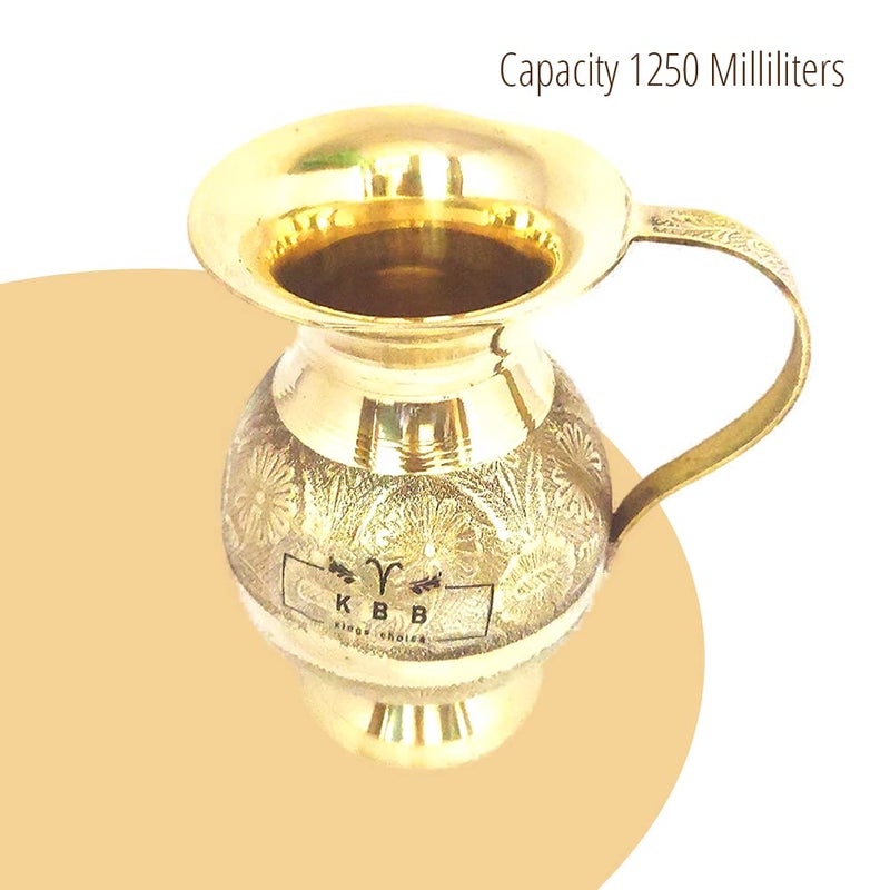 KBB إبريق نحاسي KBB مزخرف 125 لتر للديكور المنزلي هدية أدوات المائدة - Image 3