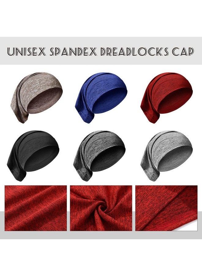 ساتينور 6 قطع من غطاء دريدلوك من الإسباندكس من ساتينور، أنبوب دريدلوك للجنسين، أربطة دريدلوك مرنة للشعر الطويل، أغطية رأس، أقفال أغطية الرأس، عصابات رأس لإكسسوارات دريدلوك، 6 ألوان (لون داكن) - Image 4