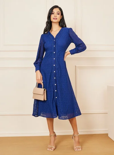 ستايلي فستان بأزرار وطبعات زهور