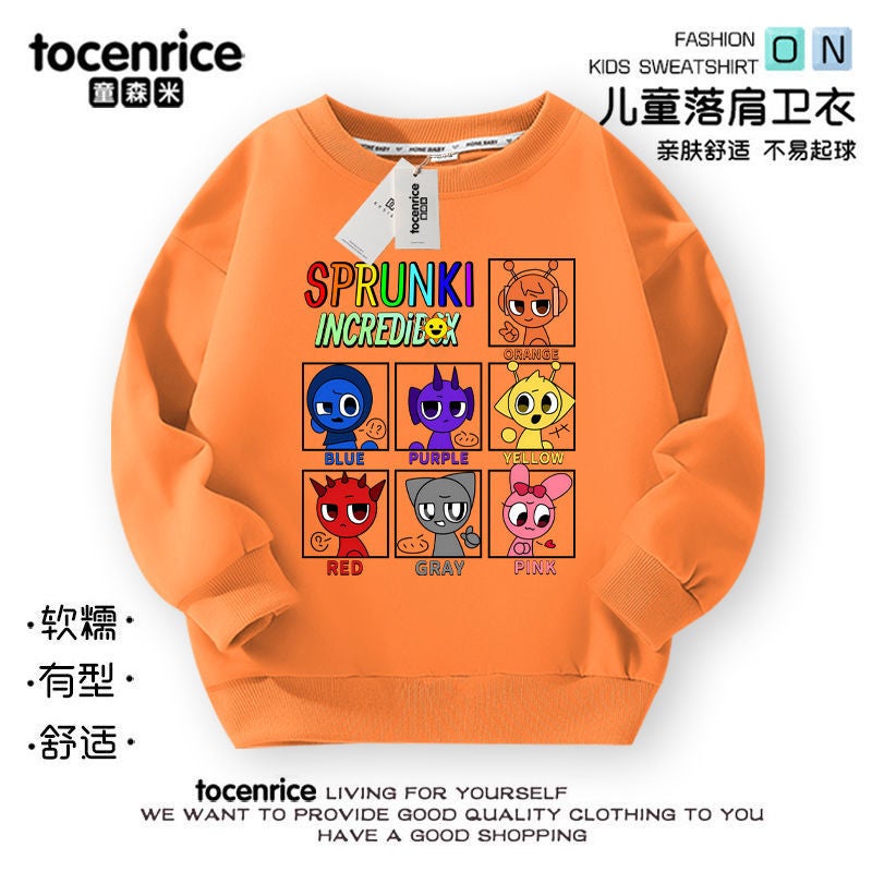Sprunki Rhythm Box Music Game Children'S Sweater Peripheral Clothes Cotton Fleece-Lined Top - Image 1