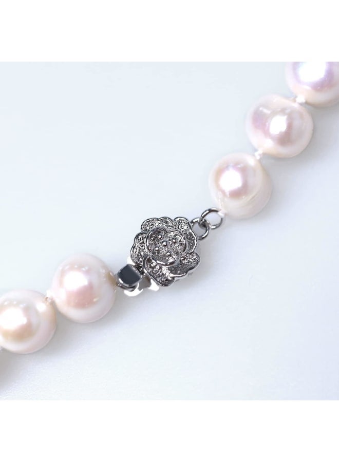 Cultured Pearl Necklace For Women 16inch Freshwater Pearl Hand Made Choker Gifts Pearl Jewelry White Pearl Long Pearl Necklace Also A Good Pearl Necklace For Men  - Image 3