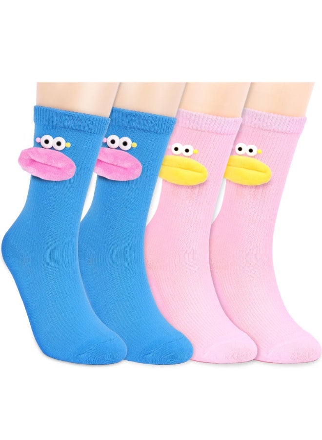 NajmStyle Funny Crazy Socks 2 Pairs Novelty Cartoon Socks for Boys and Girls, Colorful and Cute, Perfect for Gag Gifts, Party Favors, Birthday Presents, and Fun Everyday Wear - Image 1