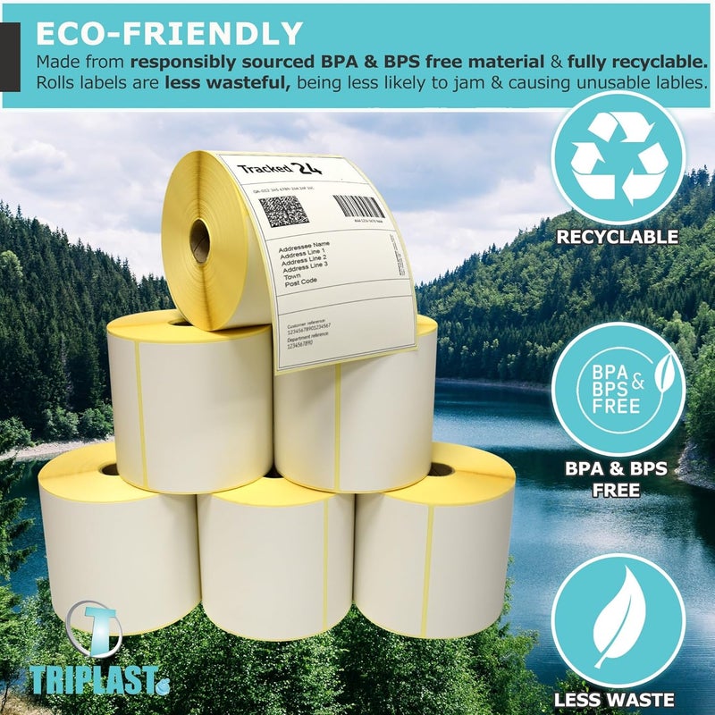 Triplast 250 x White Roll Thermal Printer Labels (4x6 inch / 102x152mm) - for Printing Courier & Shipping Labels - Compatible with All Thermal Printers - Image 5