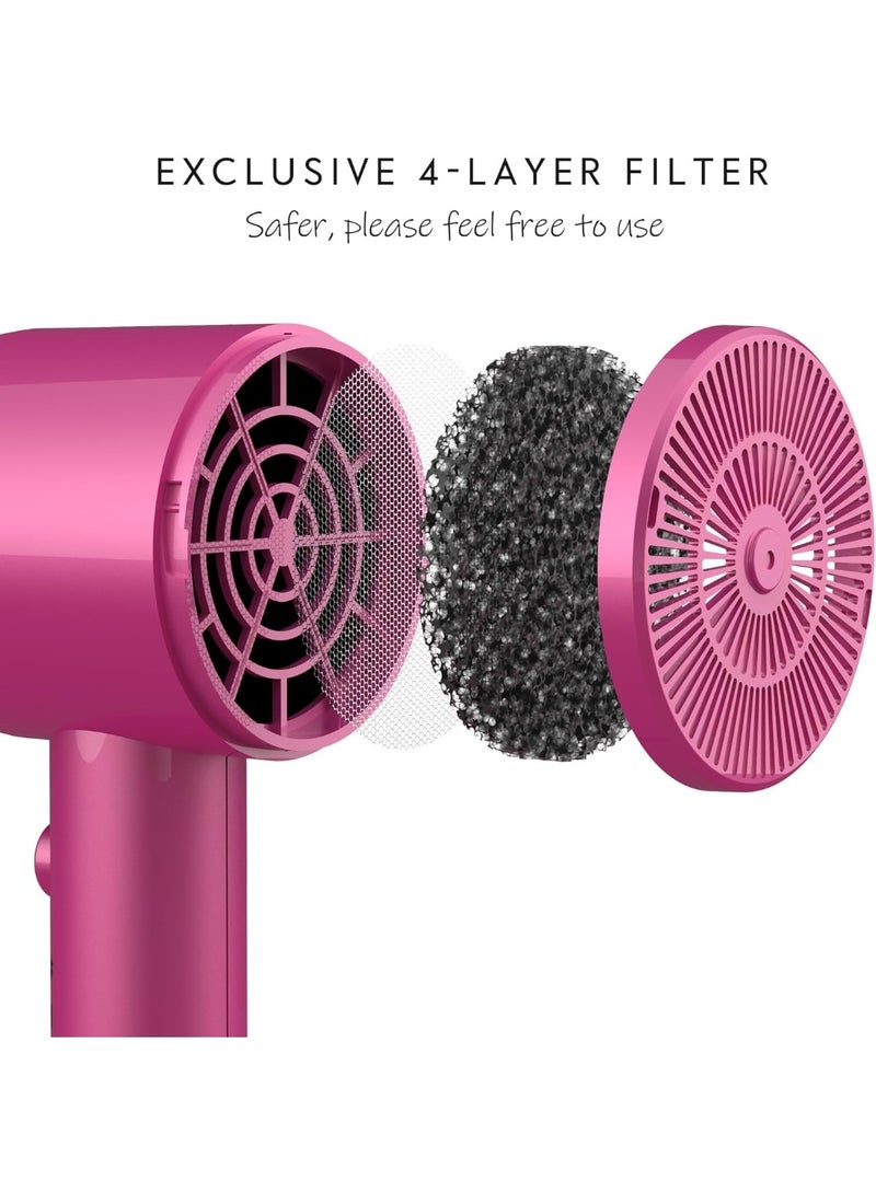 AINA Hair Dryer with Diffuser, Blow Dryer for Women | Advanced Ionic Technology, Ceramic Coating | Cold Shot Features Turbo Heat for Fast Drying and Shine 230V/BS Plug - Image 4