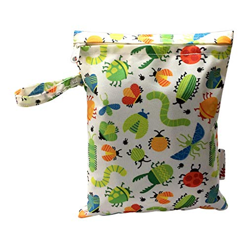 Myfav MY FAV Multiutility Wet & Dry Pouch with Zipper | Reusable & Washable Travel Organizer Bag for Beach, Pool, Stroller, Toiletries, Diapers, Wet Swimsuits & Gym Clothes – Insects - Image 1
