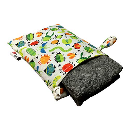 Myfav MY FAV Multiutility Wet & Dry Pouch with Zipper | Reusable & Washable Travel Organizer Bag for Beach, Pool, Stroller, Toiletries, Diapers, Wet Swimsuits & Gym Clothes – Insects - Image 2