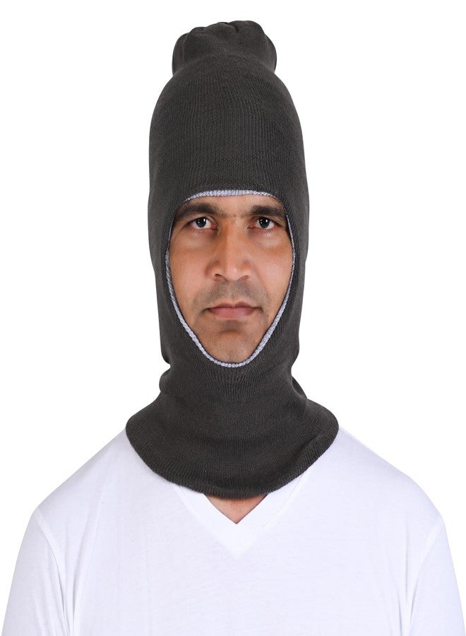 Queen Style Men's Full-Face Cold Weather Woolen Monkey Cap - Single Pack (in, Alpha, Free Size, Standard, Dark Grey) - Image 2