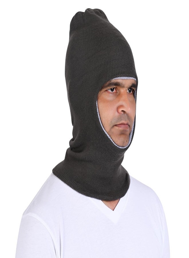 Queen Style Men's Full-Face Cold Weather Woolen Monkey Cap - Single Pack (in, Alpha, Free Size, Standard, Dark Grey) - Image 3