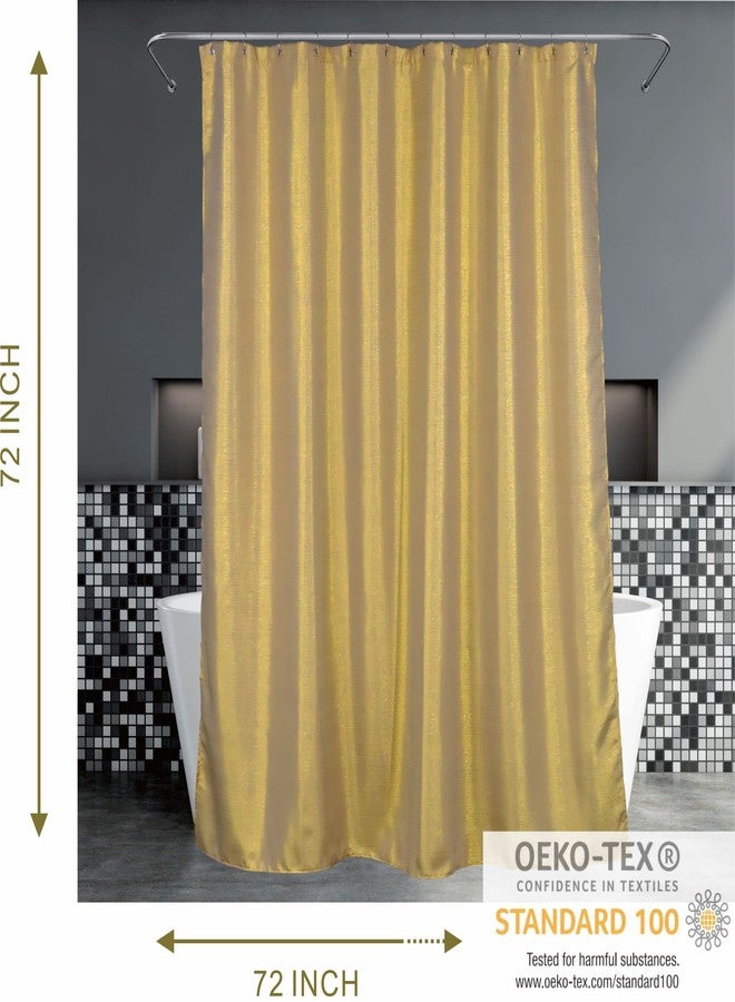 Popkozzi Gold Shower Curtains for Bathroom: Glitter Sparkle Bling Fabric Decorative Shower Curtain - Waterproof Washable Luxury Elegant Fancy Glam Metallic Shimmer Bath Curtain - 72x72 - Image 5