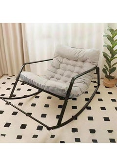 Bluejw Double Living Room Recliner Outdoor Rocking Chair With Armrests Modern Rocker Recliner Chair With Padded Cushion Lounge Chair For Balcony Lazy Sofa Chair For Lounge Living Room Bedroom Patio Garden Grey  - Image 1