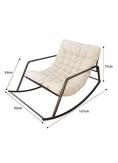 Bluejw Double Living Room Recliner Outdoor Rocking Chair With Armrests Modern Rocker Recliner Chair With Padded Cushion Lounge Chair For Balcony Lazy Sofa Chair For Lounge Living Room Bedroom Patio Garden Grey  - Image 2