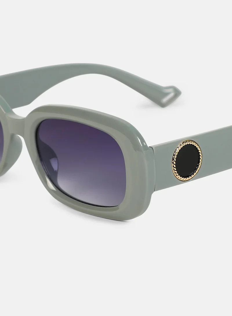 Haute Sauce Polarized Full Rim Rectangle Sunglasses For Women