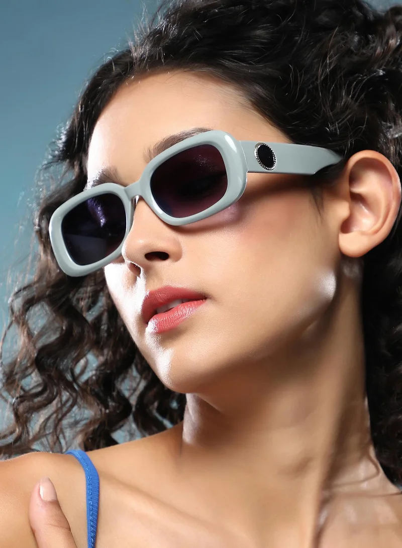 Haute Sauce Polarized Full Rim Rectangle Sunglasses For Women