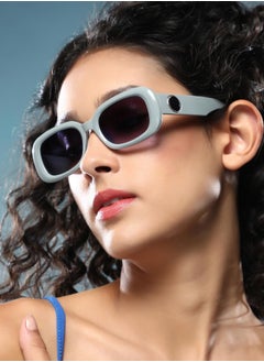 Haute Sauce Polarized Full Rim Rectangle Sunglasses For Women  - Image 4