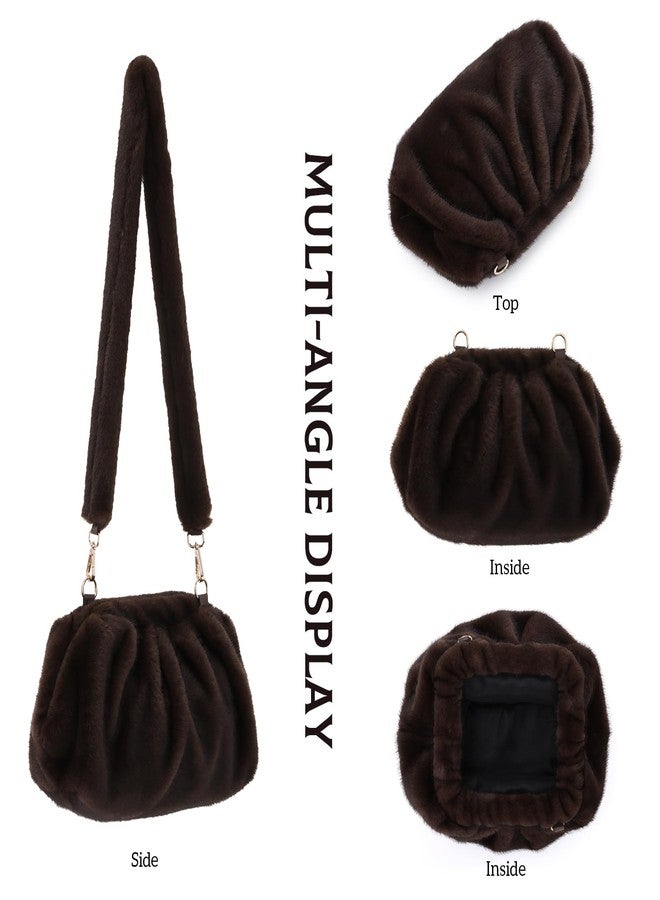 Fecialy Furry Handbag for Women Winter Fluffy Shoulder Bags Faux Fur Hobo Bag Fuzzy Purse Plush Crossbody Bag - Image 5