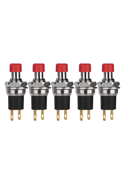 5Pcs Self-Locking SPST Latching Type Dash ON/Off Push Button Switch AC 250V/3A Black