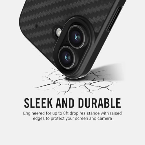 The Ridge Ridge Case Compatible with iPhone 17 - Compatible with MAGSAFE & Wireless Charging, Aluminum Control Buttons, Dual-Layer Construction, TPU Bumper with Drop Protection (Carbon) - Image 3