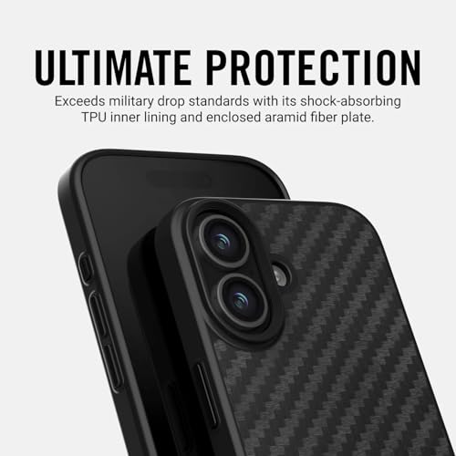 The Ridge Ridge Case Compatible with iPhone 17 - Compatible with MAGSAFE & Wireless Charging, Aluminum Control Buttons, Dual-Layer Construction, TPU Bumper with Drop Protection (Carbon) - Image 4