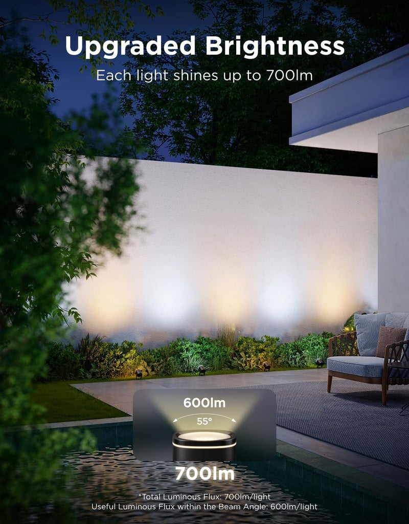 Govee Outdoor Spot Lights 2, IP67 Waterproof Spotlights, Landscape Lights Work with Matter, Alexa, and Google Assistant, RGBWIC Color Changing Light for Outdoor Decor, Patio Decorations, 2 Pack - Image 4