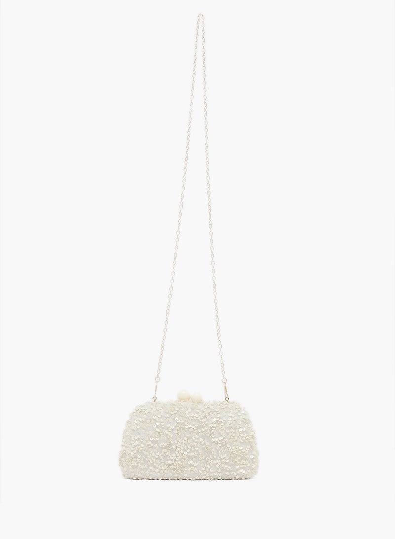 GLAMOROUS Embellished Sequin Clutch Bag - Image 3