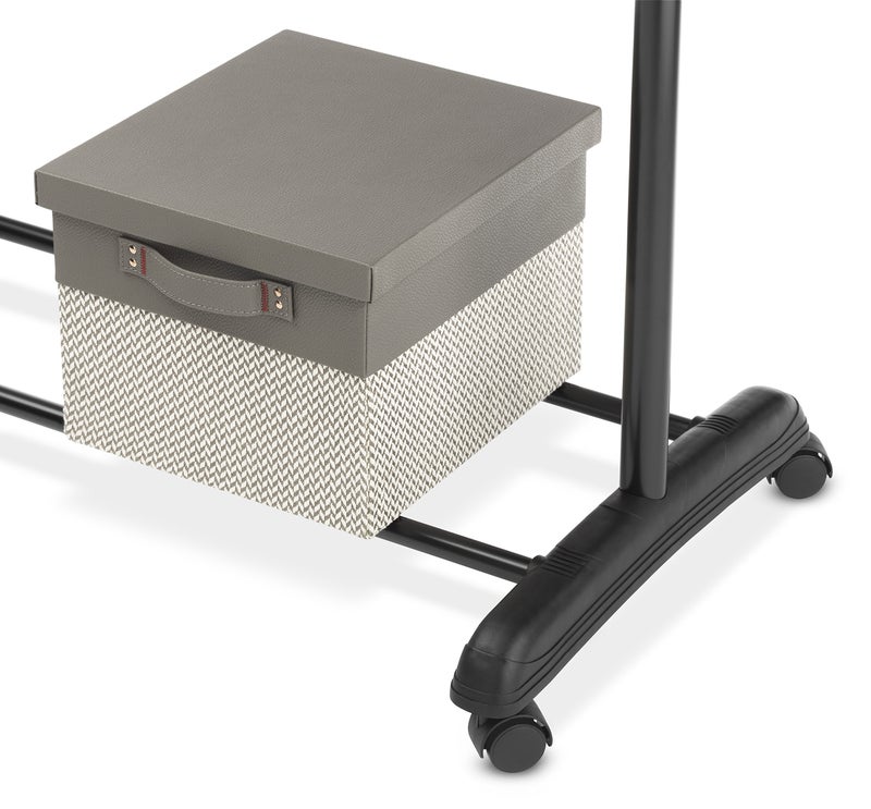 Whitmor Black and Chrome Adjustable Garment Rack-Rolling Clothes Organizer, 18.5" D x 33" W x 66" H - Image 5