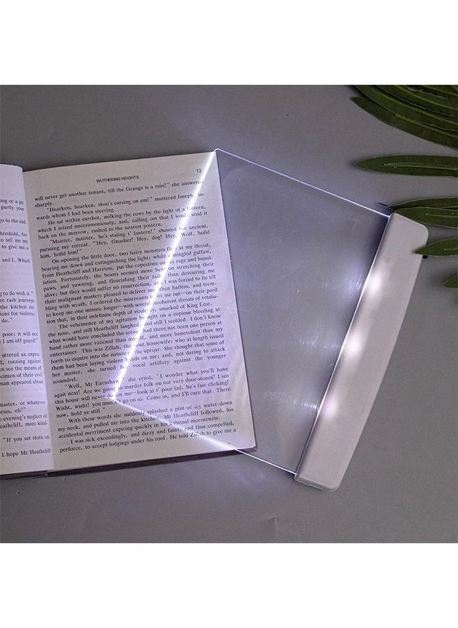 Generic - LED Book Light, Desk Lamps Reading Night Light Flat Plate Portable Car Travel Reading Lights for Books in Bed Eyes Protect Panel Book Reading Lamp Paperback Night Vision White - Image 1