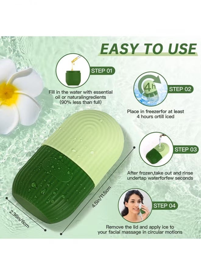 إسكدنيا Ice Roller For Face, Beauty Facial Massage  Ainkcne Puffiness Relief Green - Image 3