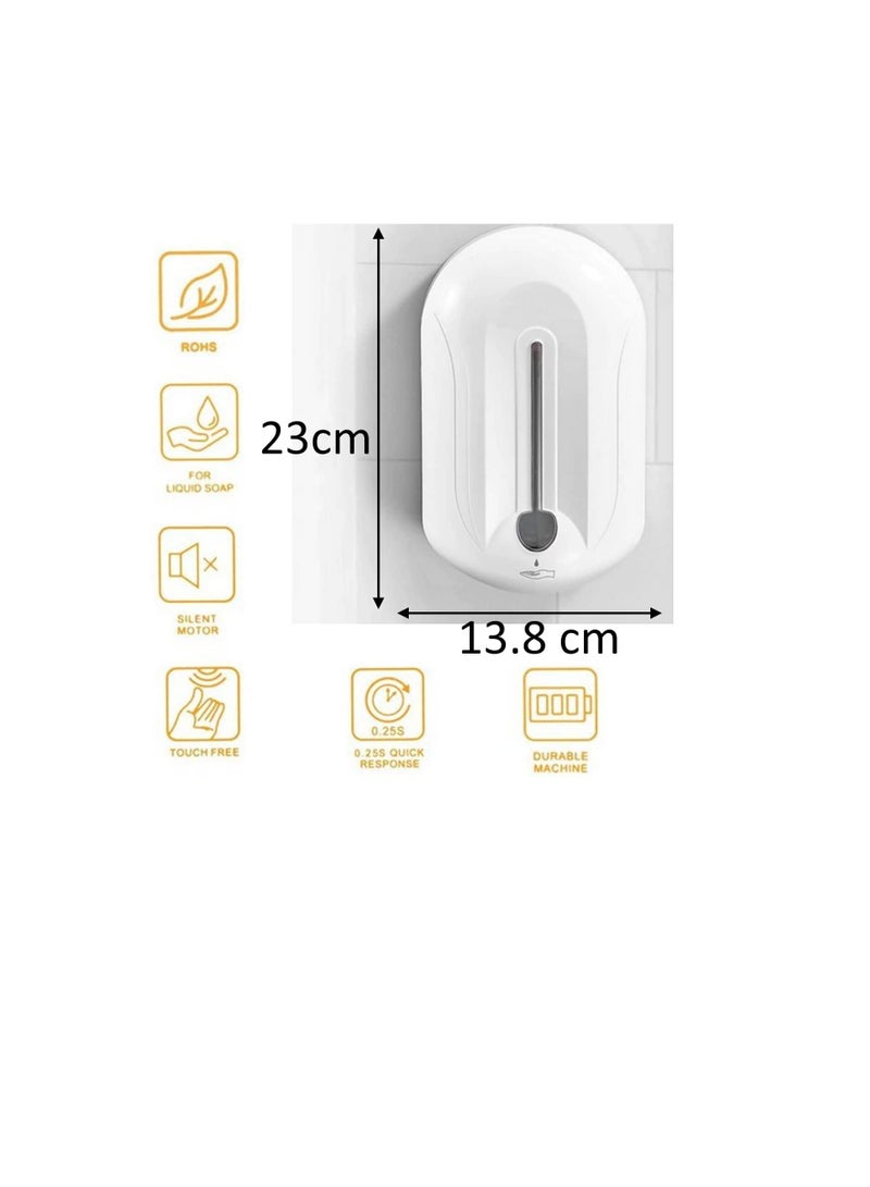 موزع صابون مثبت على الحائط بدون لمس ، موزع مطهر يدوي أوتوماتيكي خالٍ من اللمس مستشعر ذكي للحركة ، 4 قطع بطاريات "AA" تعمل للمنزل ... - Image 2