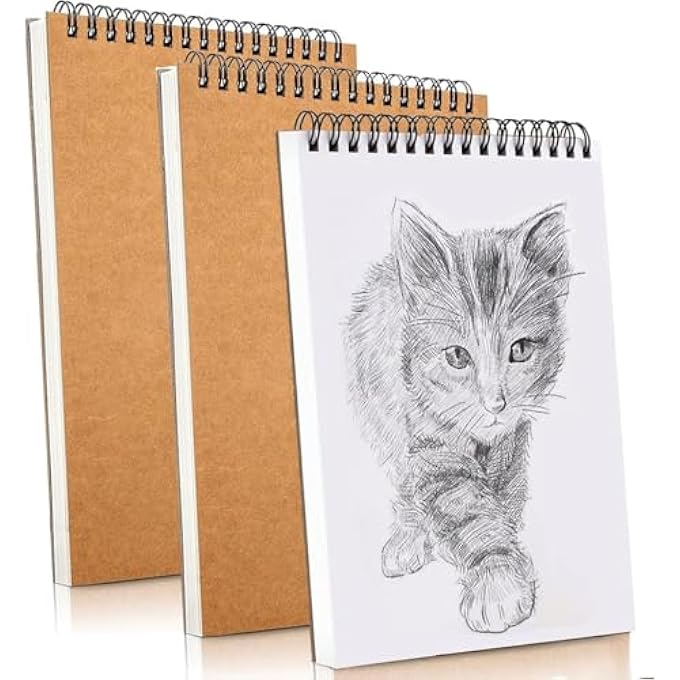SKETCH BOOK, 3 PCS A5 SMALL SKETCH PAD, DRAWING BOOK SPIRAL NOTEBOOK, ACID FREE ART SKETCHBOOK, 60 PAGES/ 30 SHEETS SKETCH PAD, SMALL DRAWING NOTEBOOK FOR PAINTING BEGINNERS, ARTISTS - Image 1